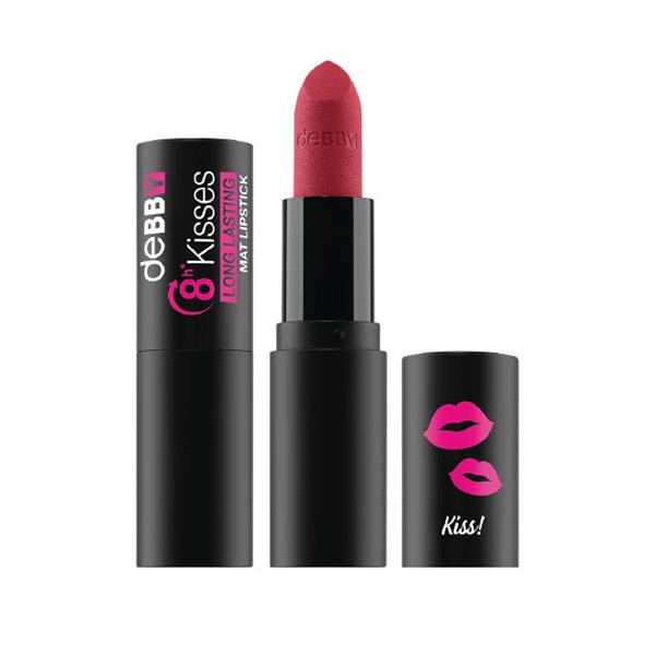 DEBBY 8h KISSES LONG LASTING MAT LIPSTICK 06 cheerful warm red